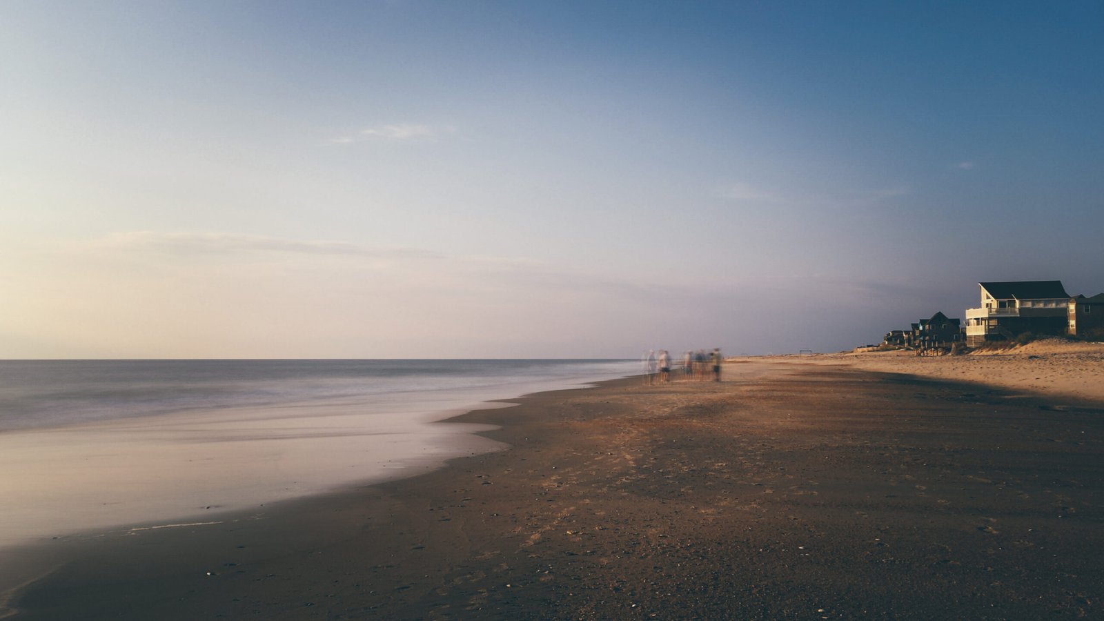 Long-exposure beach landscape near Rodanthe Pier, Outer Banks, near Cape Hatteras KOA Resort