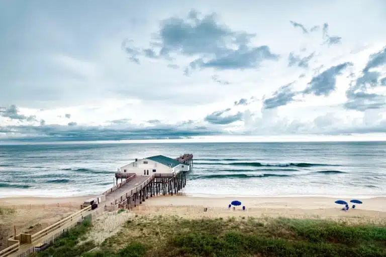 Atlantic Ocean fishing pier on the northern Outer Banks near Kitty Hawk RV Park