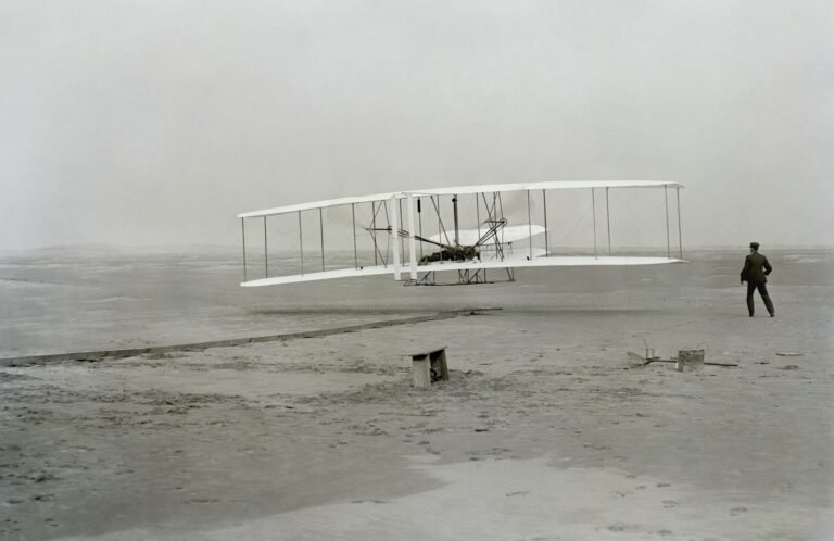 Wright Brothers flight path markers on sand at Kill Devil Hills, Outer Banks