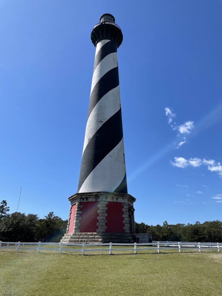 Cape Hatteras Lighthouse standing over Hatteras Island